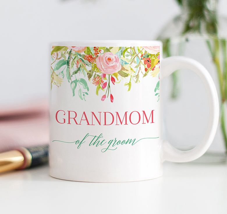 Floral Grandmom of the Groom Mug