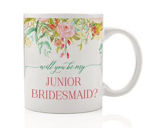 Floral Junior Bridesmaid Proposal Mug