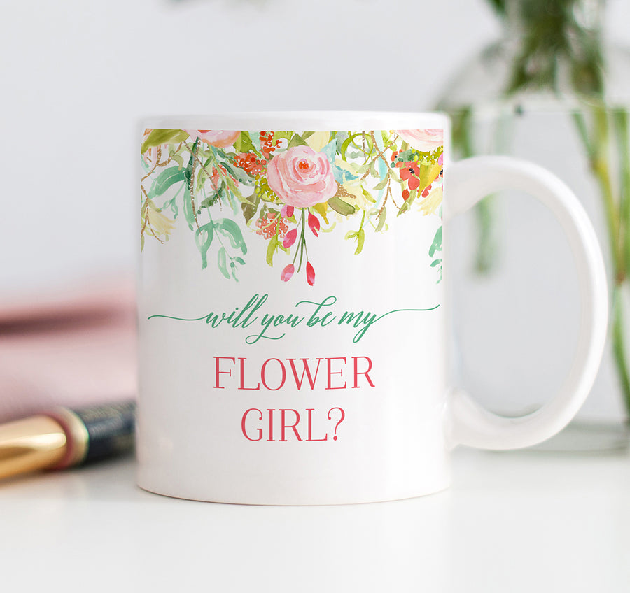 Floral Flower Girl Proposal Mug