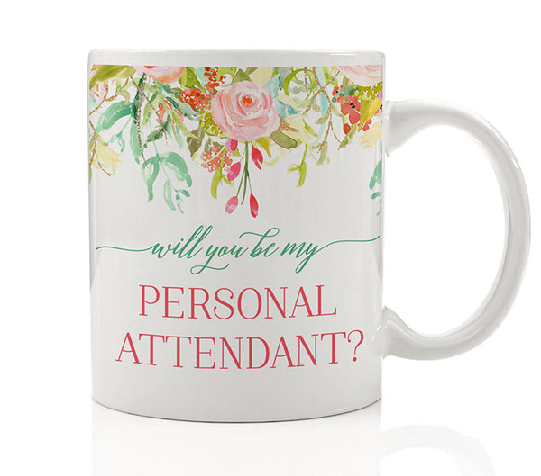 Personal Attendant Gift Travel Mug Personalized Wildflower Cup 