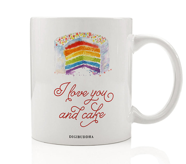 Rainbow I Love You And Cake Mug