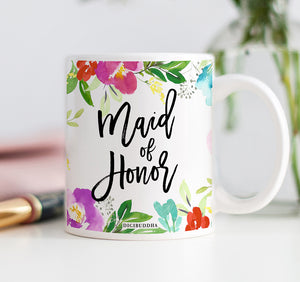 Floral Maid of Honor Mug