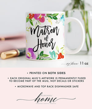 Floral Matron of Honor Mug