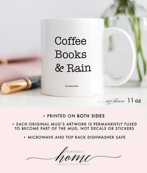 Coffee Books & Rain Mug