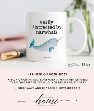Easily Distracted by Narwhals Mug