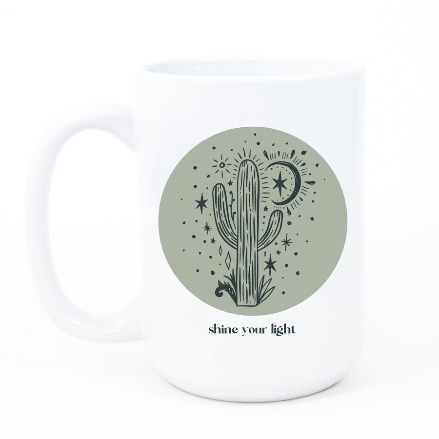 Shine Your Light Cactus Mug