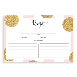 Pink Stripe + Gold Dot Recipe Cards Gift Set | Damaris
