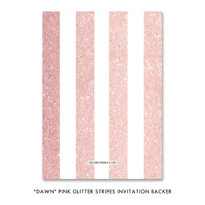 Pink Glitter Stripes Lingerie Shower Invitation