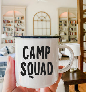 Camp Squad Black Rim Camper Mug