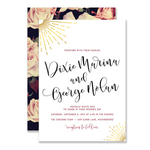 "Dixie" Floral Wedding Invitation