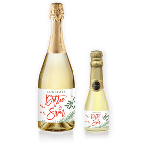 "Dorothy" White Holiday Engagement Champagne Labels