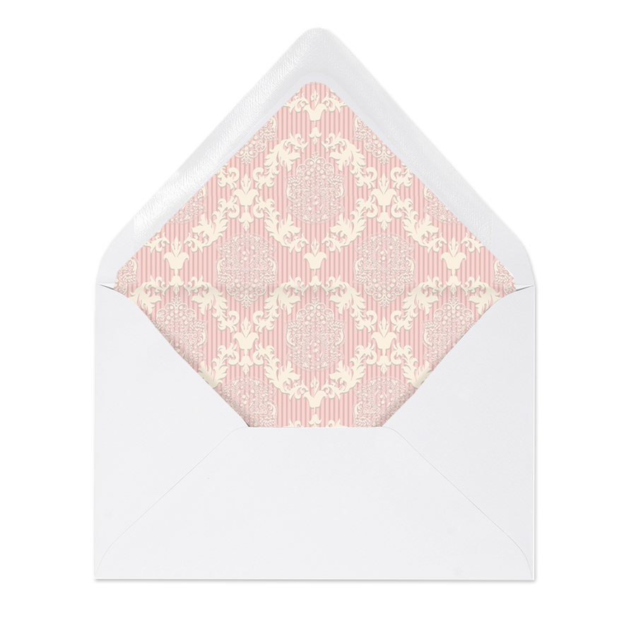 "Dylan" Pink Damask Envelope Liners