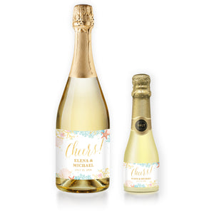 "Elena" Beach Engagement Champagne Labels