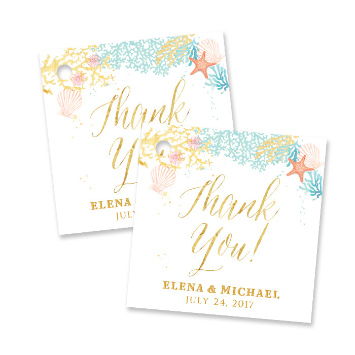 "Elena" Beach Wedding Favor Tags