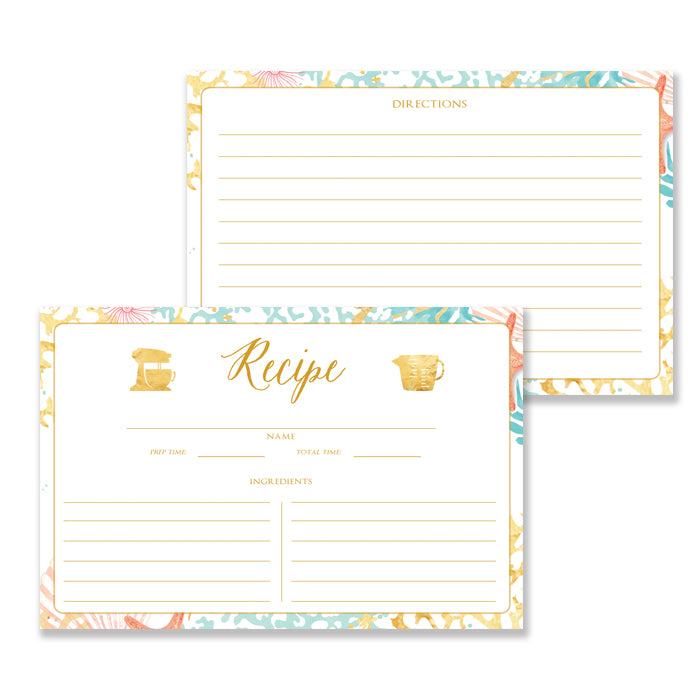 Colorful Beach Wedding Bridal Shower Invitations with Blue, Coral, and Pink Ocean Theme by Digibuddha