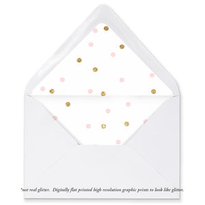 "Emery" Pink + Gold Dots Envelope Liners