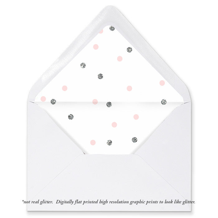 "Emery" Pink + Silver Dots Envelope Liners