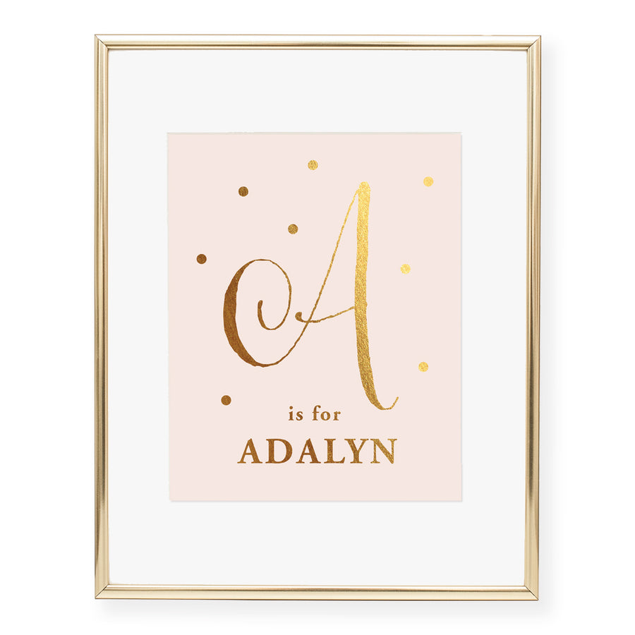 Kids Monogram Custom Foil Art Print