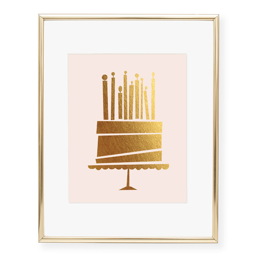Birthday Cake Foil Art Print
