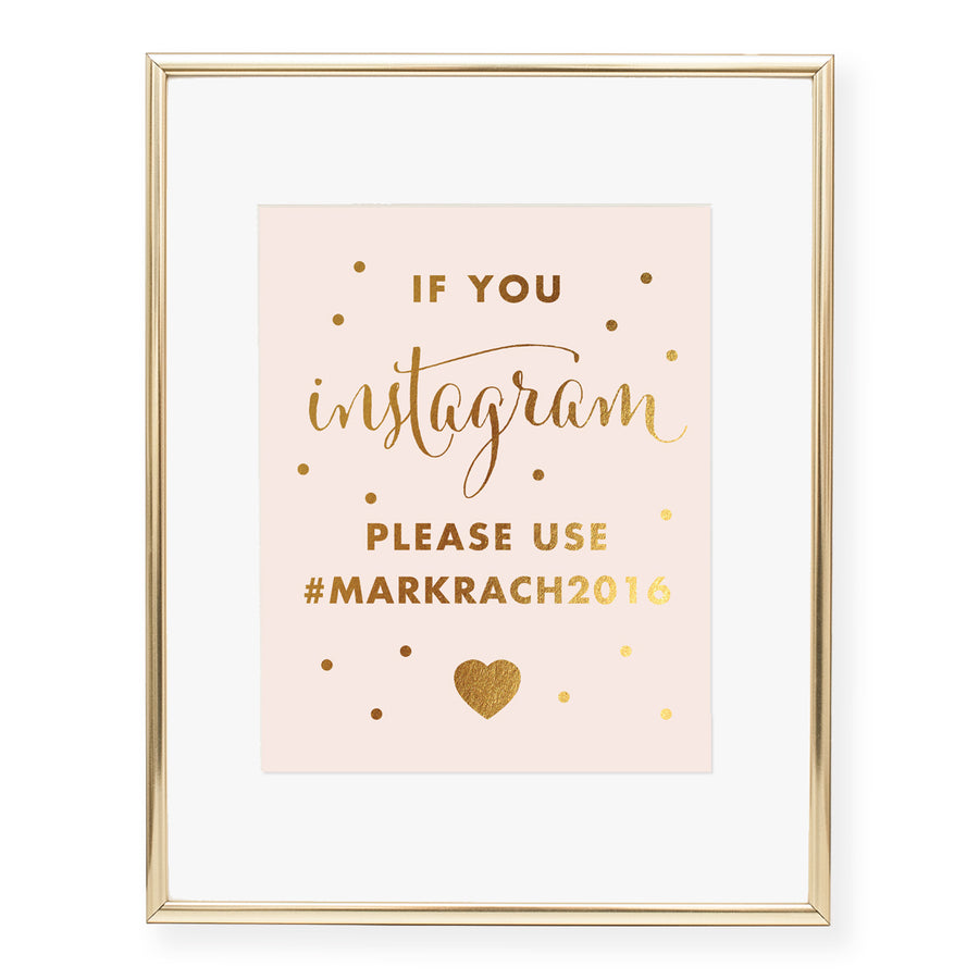 Instagram Hashtag Custom Foil Art Print, style 2