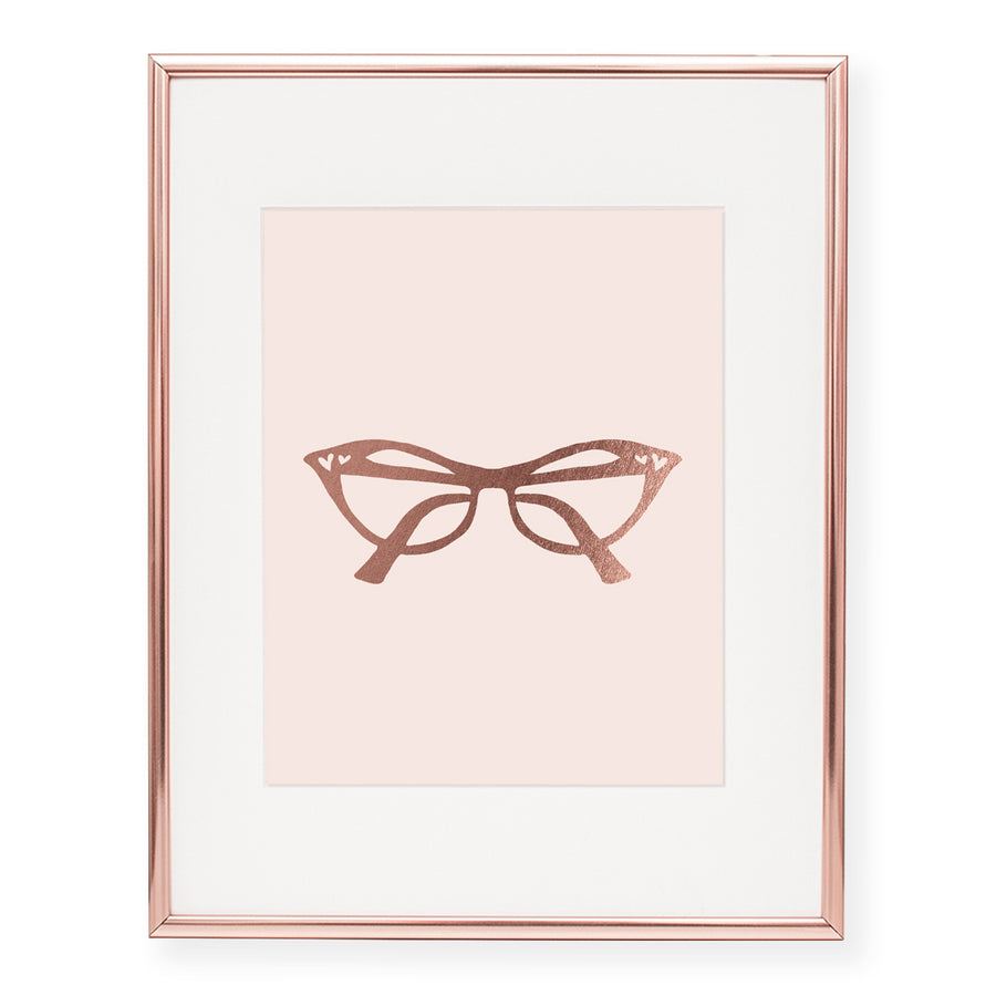Cat Eye Glasses Foil Art Print