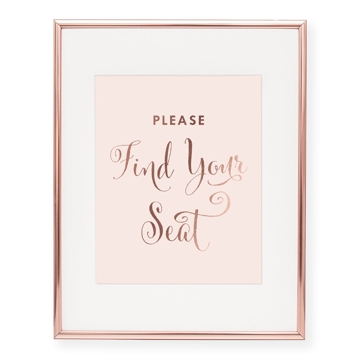 Find Your Seat Sign Foil Art Print Seating Chart Wedding Signage