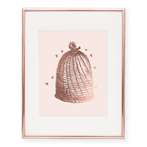 Vintage Beehive Foil Art Print