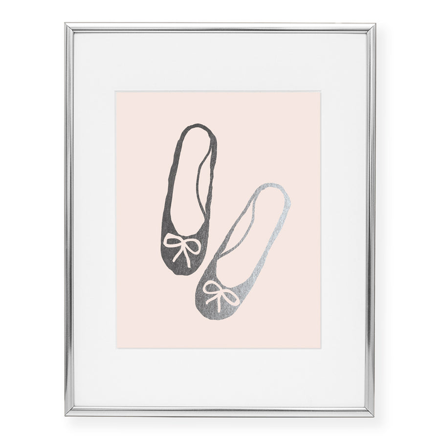 Ballet Slippers Foil Art Print