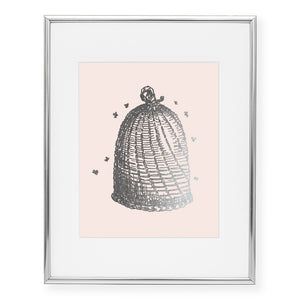 Vintage Beehive Foil Art Print