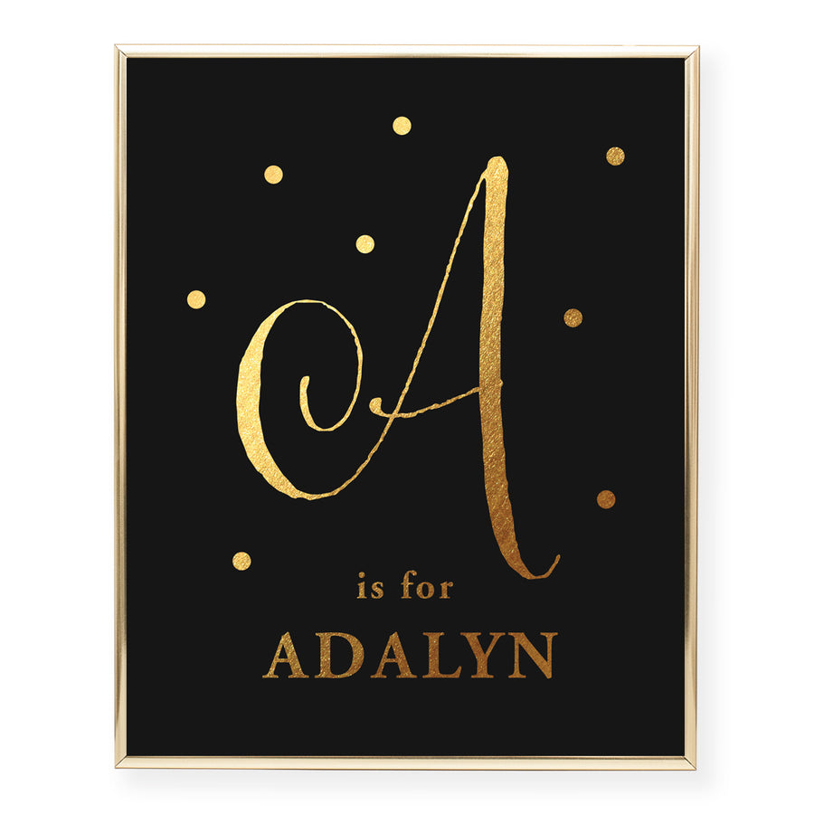 Kids Monogram Custom Foil Art Print