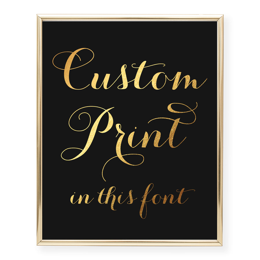 Custom Foil Art Print, font 2