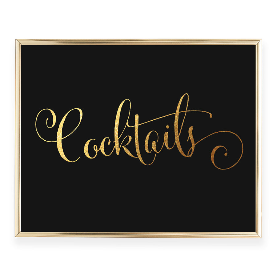 Cocktails Foil Art Print