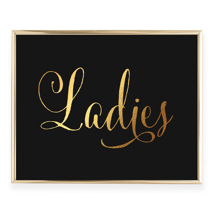 Ladies Restroom Sign Foil Art Print