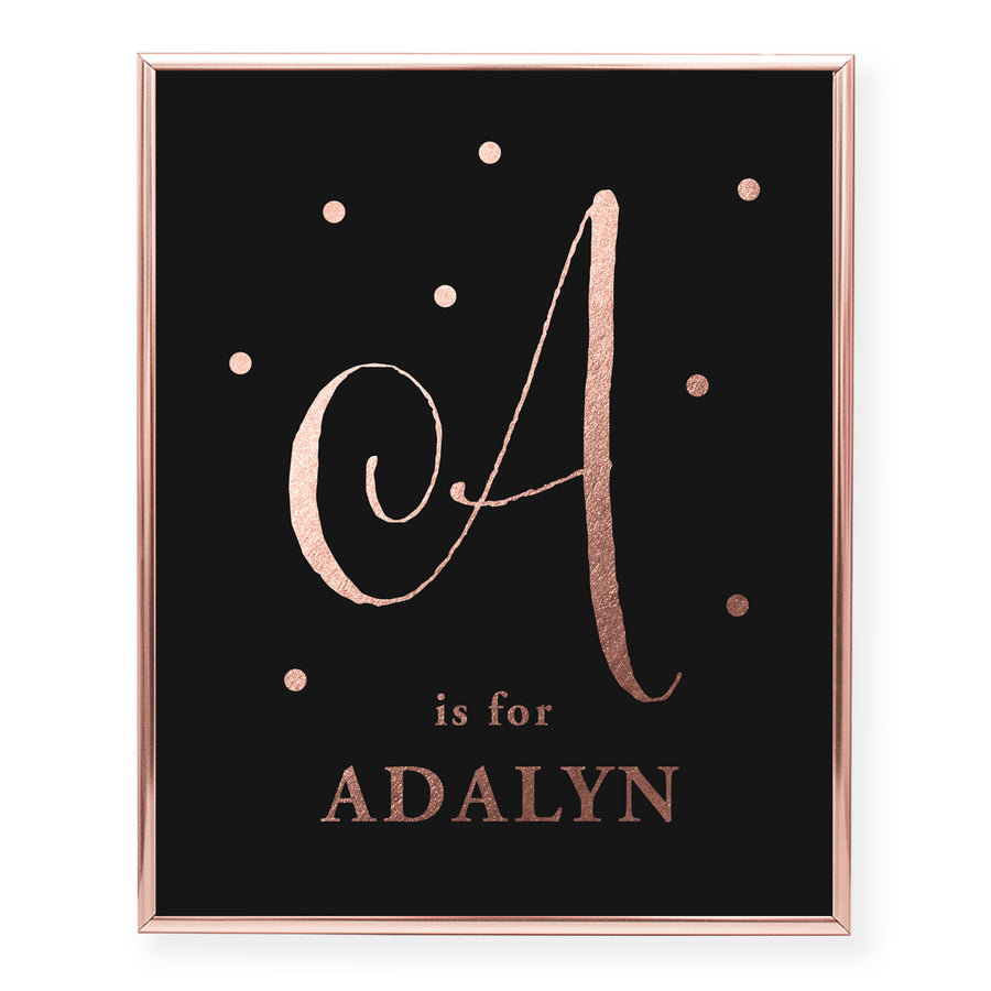 Kids Monogram Custom Foil Art Print
