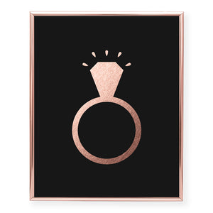 Diamond Ring Foil Art Print