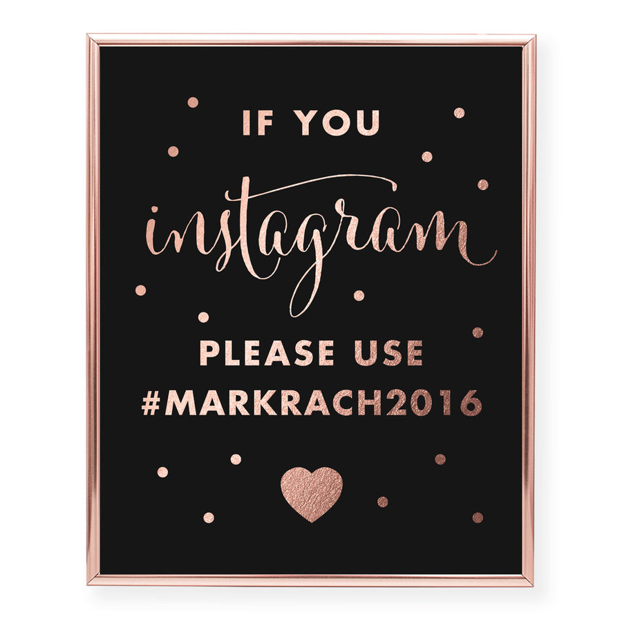 Instagram Hashtag Custom Foil Art Print, style 2