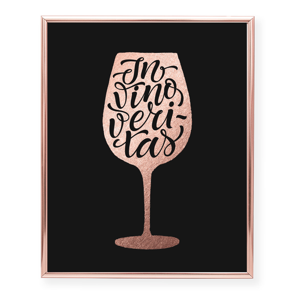 In Vino Veritas Gold Foil Art Print Bar Cart Wine Glass Poster – Digibuddha