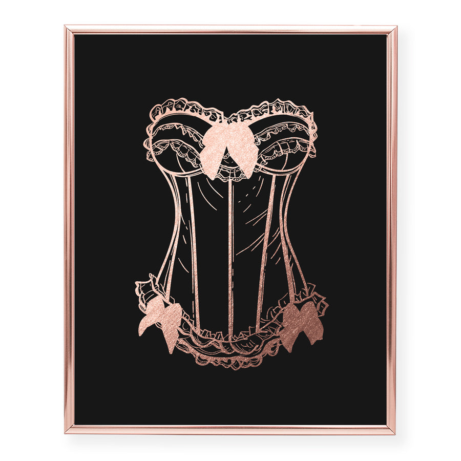 Vintage Corset Foil Art Print Lingerie Shower Sign Fashion Poster –  Digibuddha
