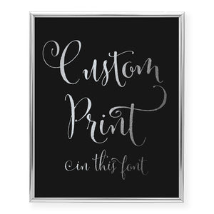 Custom Foil Art Print, font 1