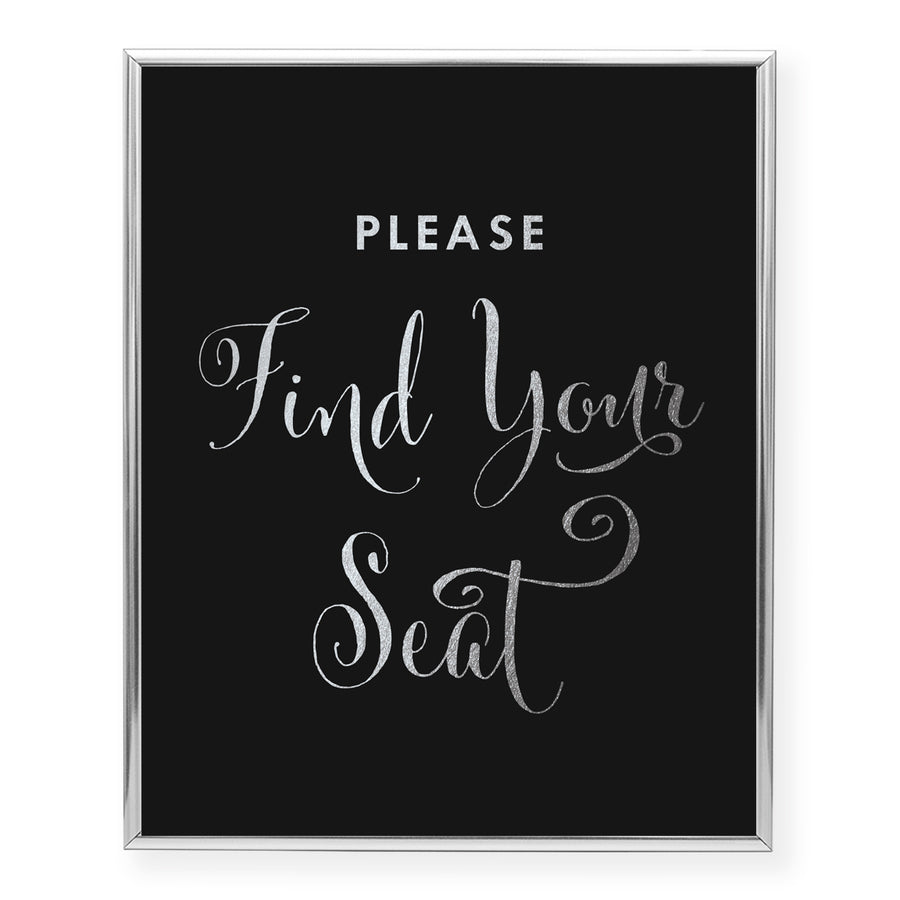 Find Your Seat Sign Foil Art Print Seating Chart Wedding Signage