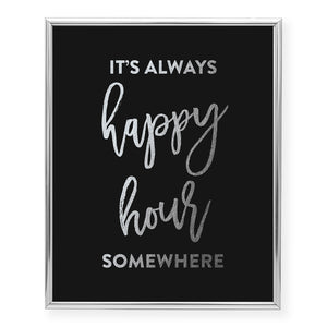 Happy Hour Foil Art Print