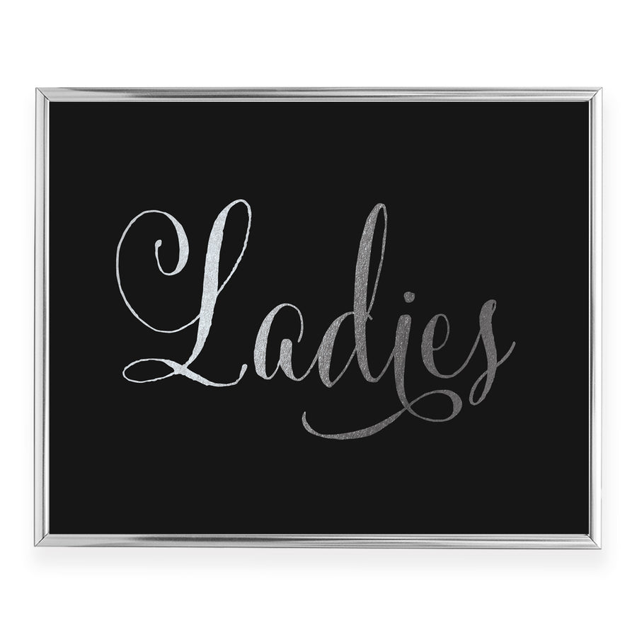 Ladies Restroom Sign Foil Art Print