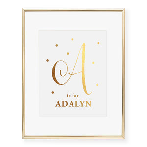 Custom Kids Monogram Foil Art Print