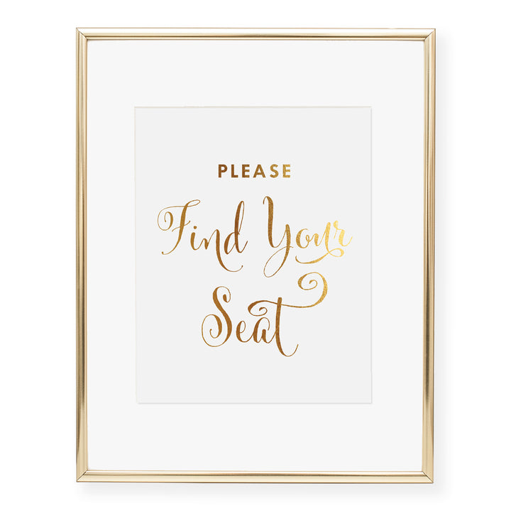 Please Find Your Seat Wedding Ceremony Foil Art Print