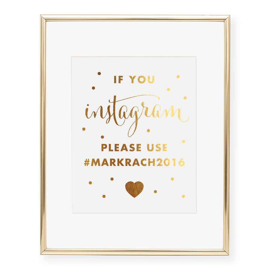 Instagram Hashtag Custom Foil Art Print, style 2