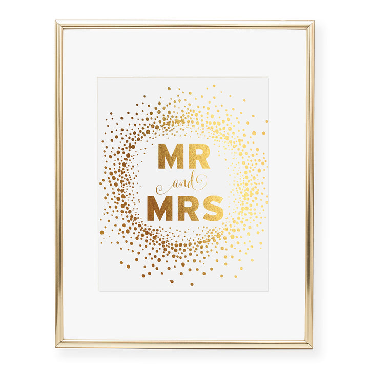 Mr and Mrs Foil Art Print