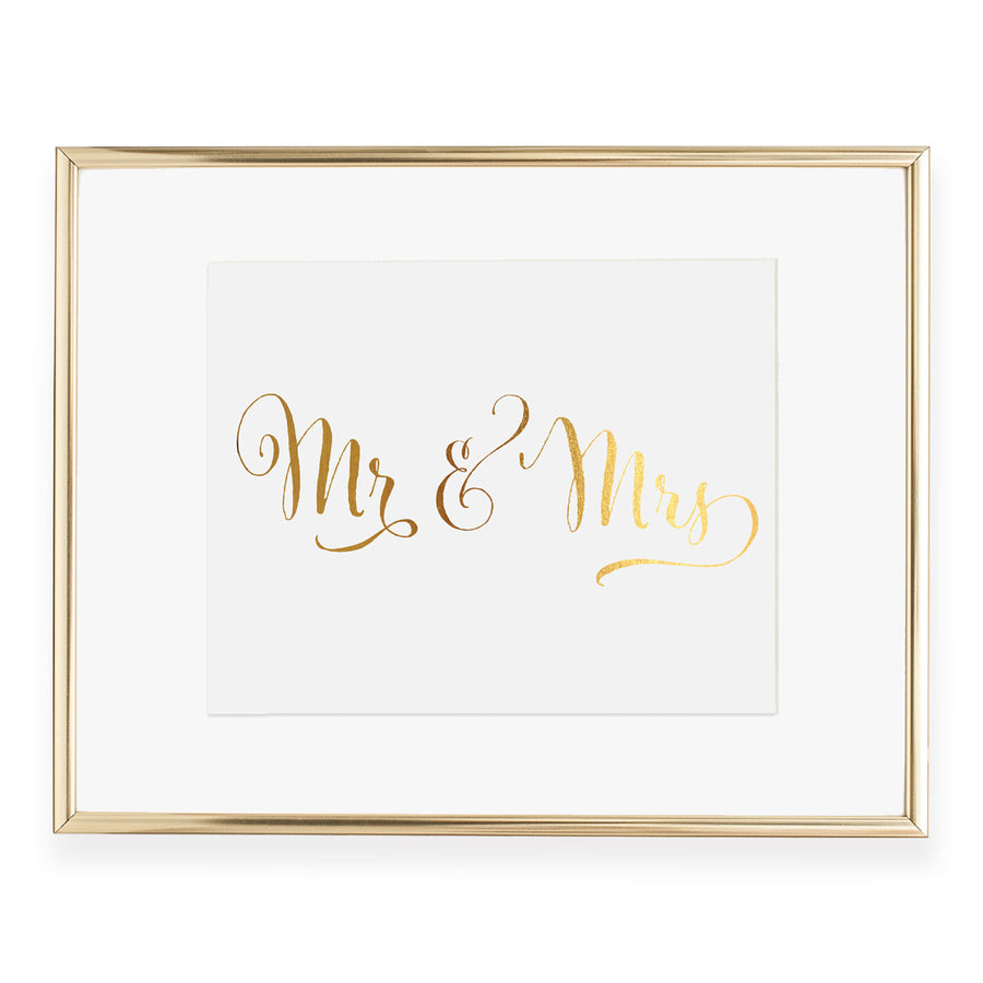 Mr and Mrs Foil Art Print