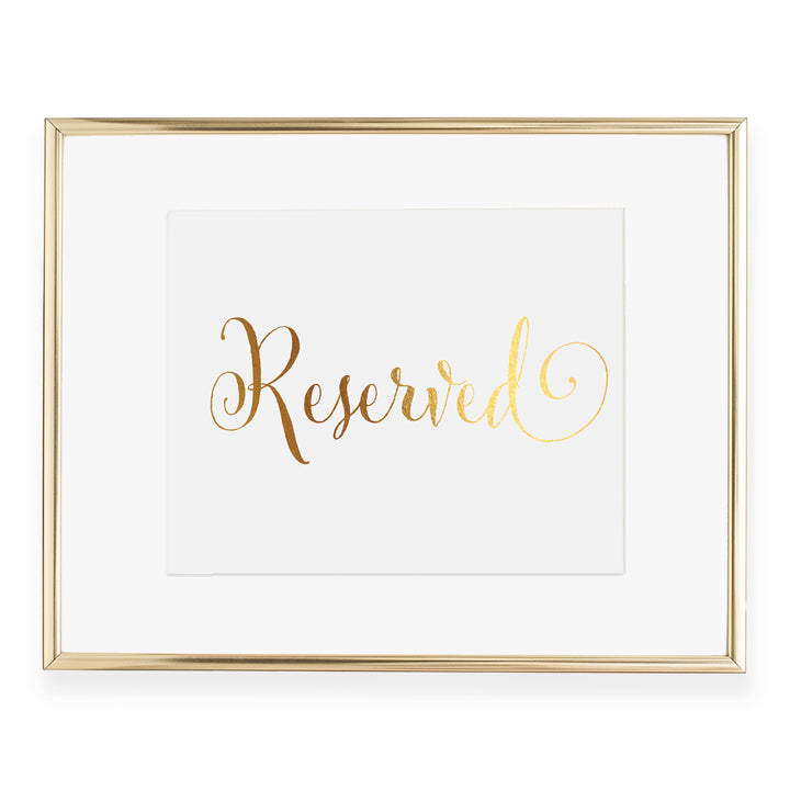 Reserved Wedding Sign Foil Art Print