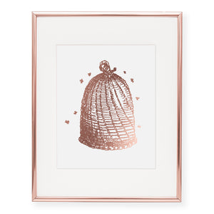 Vintage Beehive Foil Art Print