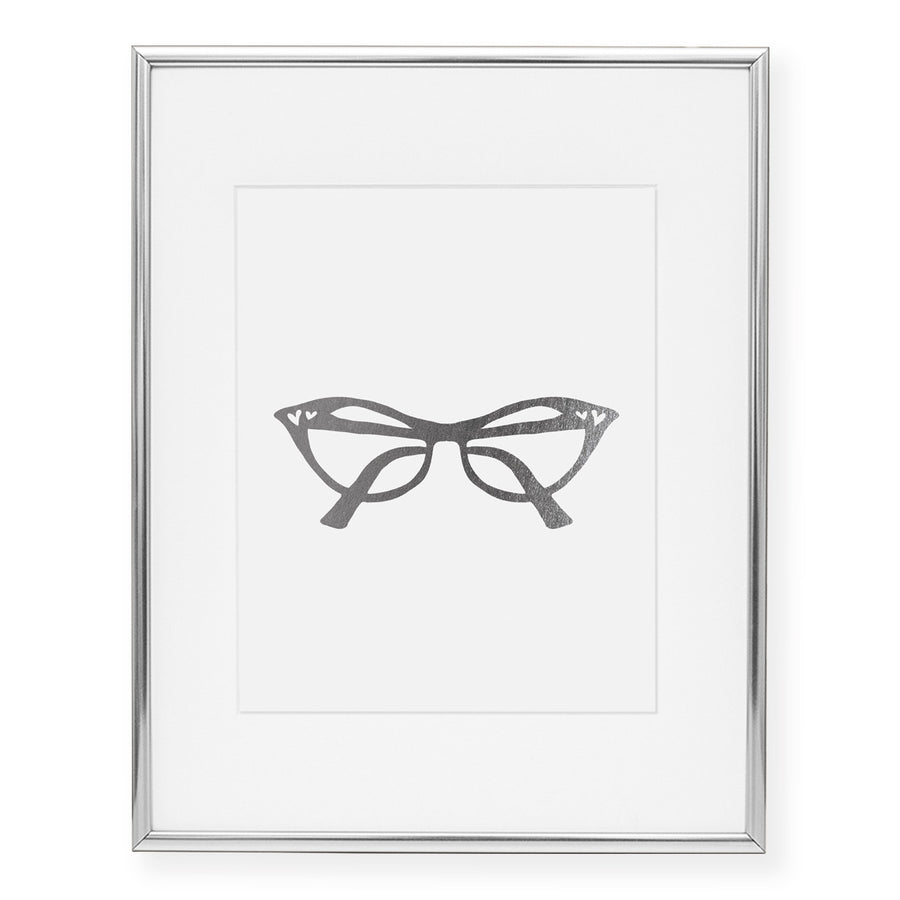 Cat Eye Glasses Foil Art Print